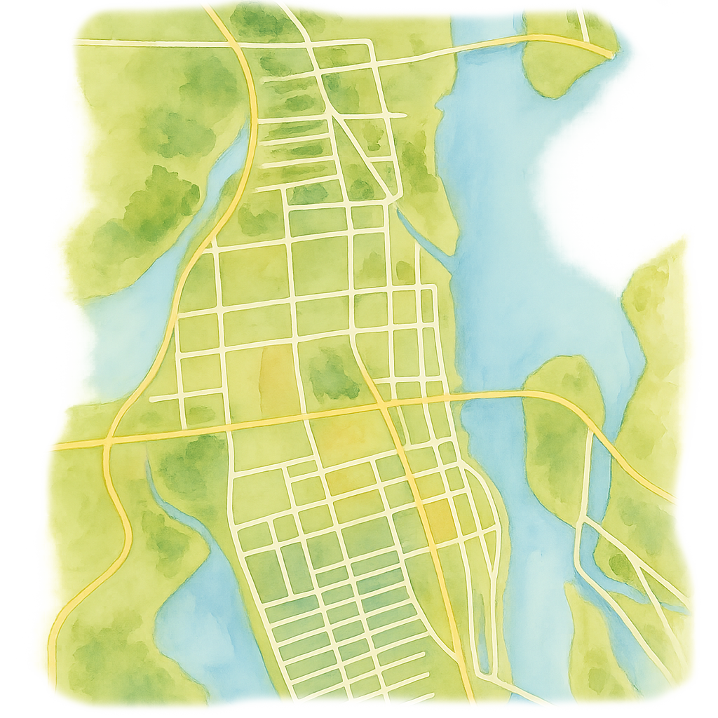 Watercolor map of St. Augustine