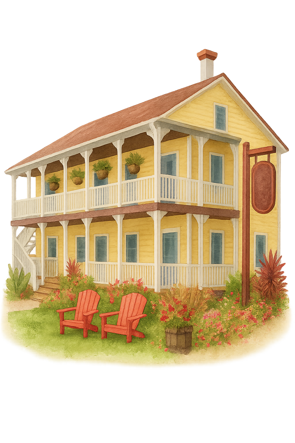 Bayfront Marin House watercolor