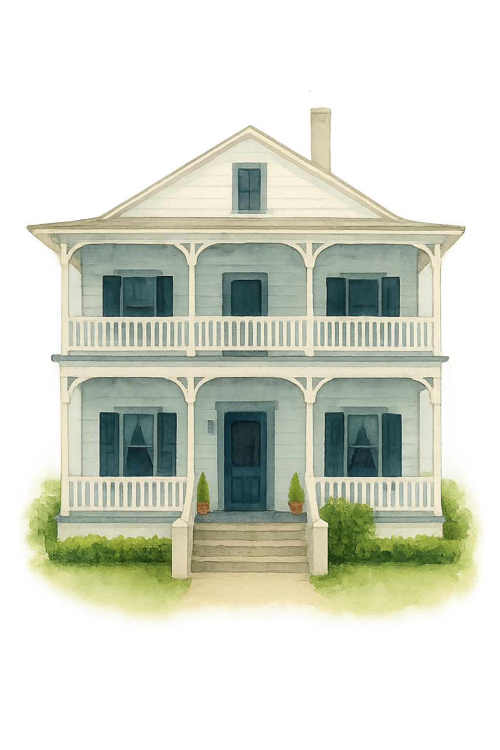 Bayfront Westcott House watercolor